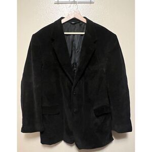 Stafford Mens 46R Corduroy Sport Coat Blazer Two Button Jacket Black Vented‎